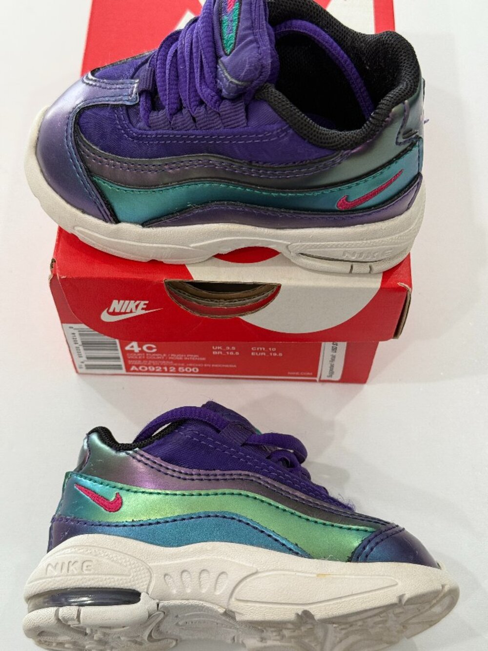 Nike Air Max 95 SE (TD) AO9212500 Court Purple/ Rush Pink Toddler Child 4C